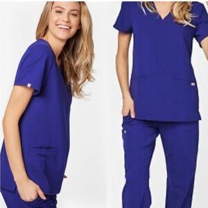 HTF Figs Deep Royal Blue Casma Top XXL